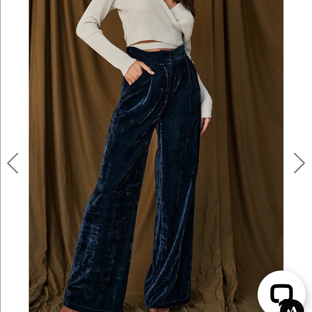 12th Tribe velvet blue pants
